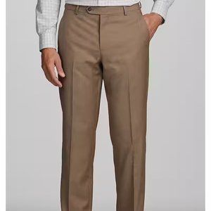 Joseph A Bank Traveler Collection Traditional Fit Dress Pants in Khaki